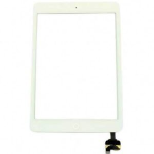 Vitre tactile iPad mini / mini 2 Blanc avec Bouton Home + Autocollant