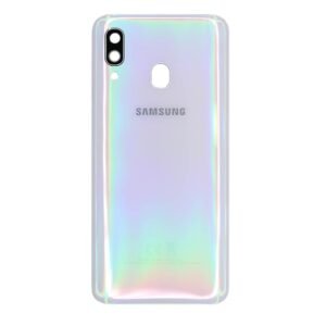 Vitre arrière Samsung Galaxy A40 (A405F) Sans Contour lentille Blanc (Original Démonté) -Grade A/B