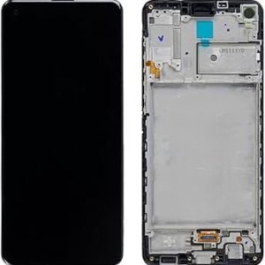 ECRAN LCD + VITRE TACTILE + CHASSIS SAMSUNG GALAXY A21S (A217) NOIR OLED