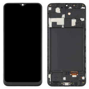 ECRAN LCD + VITRE TACTILE + CHASSIS SAMSUNG GALAXY A20 (A205) NOIR OLED