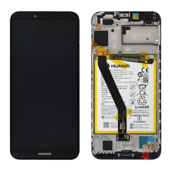 Ecran Huawei Y6 2018 Noir Sur Châssis + Batterie (Service Pack)