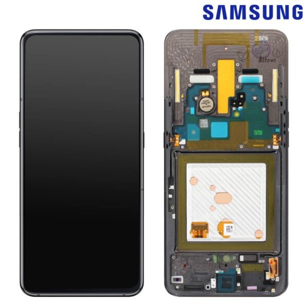 ECRAN LCD + VITRE TACTILE + CHASSIS SAMSUNG GALAXY A80 NOIR (ORIGINE SERVICE PACK) GH82-20348A