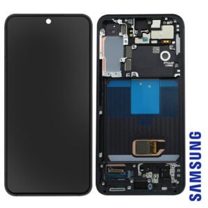 ECRAN LCD + VITRE TACTILE + CHASSIS SAMSUNG GALAXY S22 NOIR S901 (ORIGINE SERVICE PACK) GH82-27520A