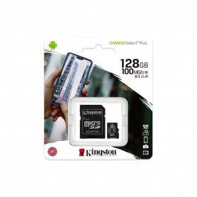 Carte Mémoire Kingston Canvas Select Plus 128 Go – Micro SDHC + Adaptateur SD