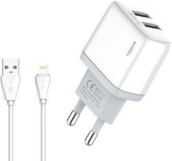 Chargeur USB Xssive Duo + câble pour iPhone 2.1A XSS-AC54-IP – Blanc