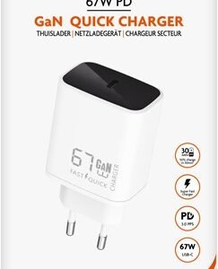 Chargeur rapide Xssive GaN 67 W PDW XSS-AC72CW – Blanc