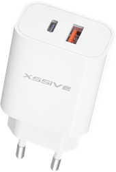 Chargeur mural à double port Xssive PD 20 W/QC18 W XSS-AC64NW – Blanc