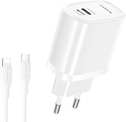 Chargeur rapide à deux ports Xssive + câble Type-C pour iPhone XSS-AC71CL – Blanc