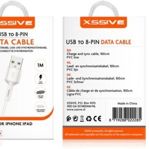 Câble USB Xssive pour iPhone 1m XSS-PVC100L – Blanch