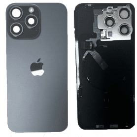 Vitre Cache Arrière iPhone 15 Pro Titane Noir (Original Demonté)  Grade A