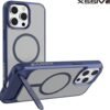 Coque arrière Xssive compatible avec Magsafe avec STAND2 iPhone 13/14 - Bleu