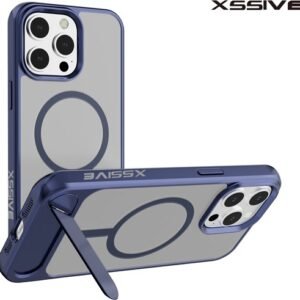 Coque arrière Xssive compatible avec Magsafe avec STAND2 iPhone 13/14 – Bleu