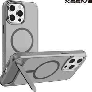 Coque arrière Xssive compatible avec Magsafe avec STAND2 iPhone 13/14 – Gris