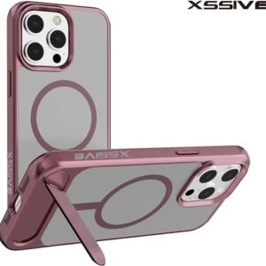 Coque arrière Xssive compatible avec Magsafe avec STAND2 iPhone 13/14 – Or rose