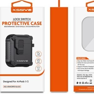 Étui de protection Xssive pour AirPods PRO1/2 – Noir