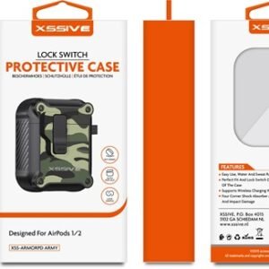 Étui de protection Xssive pour AirPods1/2 – Armée