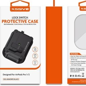 Étui de protection Xssive pour AirPods1/2  – Noir