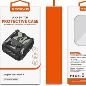 Étui de protection Xssive pour AirPods3 – Armée