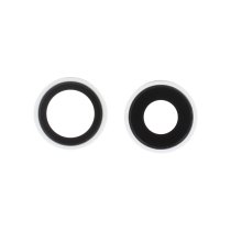 Lentille Caméra Arrière avec Contour iPhone 16 / 16 Plus (Blanc) (Lot de 2)