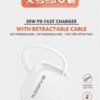 Chargeur rapide Xssive 20W PD GAN avec câble USB-C rétractable