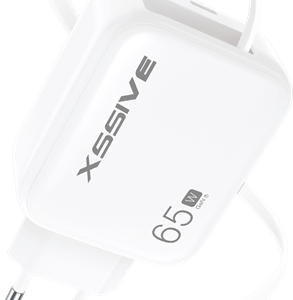 Chargeur rapide PD Xssive 65W avec câble USB rétractable