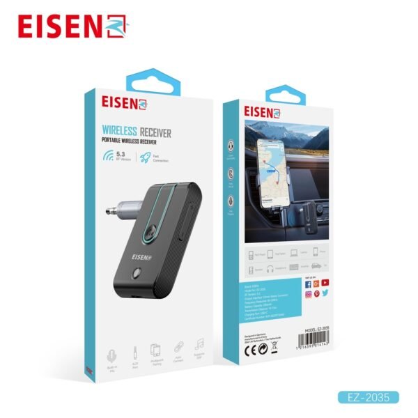 Port auxiliaire de récepteur portable sans fil Eisenz