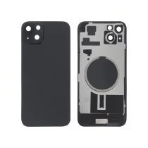 Vitre Arrière iPhone 15 Plus Noir – Plaque Métal – NFC – Magsafe – Nappe Flash