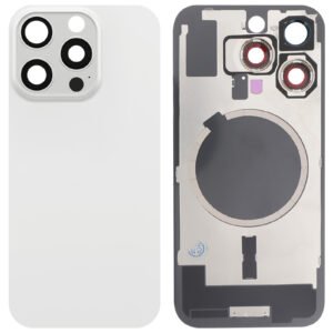 Vitre Arrière iPhone 15 Pro Titane Blanc (Sans MagSafe) (Premium)
