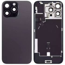 Vitre Arrière iPhone 15 Pro Max Noir – Plaque Métal – NFC- Magsafe – Nappe Flash