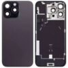 Vitre Arrière iPhone 16 Pro Max Noir Plaque Métal - NFC - Magsafe (Premium)