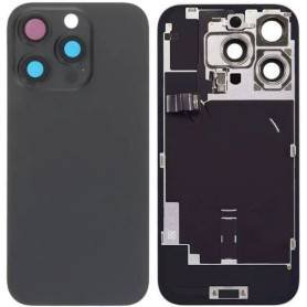 Vitre Arrière iPhone 16 Pro Noir – Plaque Métal – NFC – Magsafe – Nappe Flash