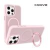 Coque arrière Xssive pour iPhone 12 Pro Max avec support rond Magsafe - Rose