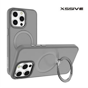 Coque arrière Xssive pour iPhone 13 Pro Max avec support rond Magsafe – Gris