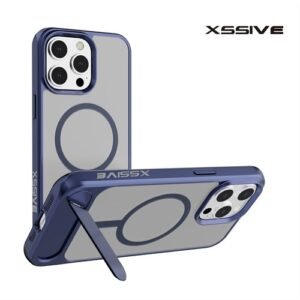 Coque arrière Xssive pour Magsafe avec STAND2 pour iPhone 15 – Bleu