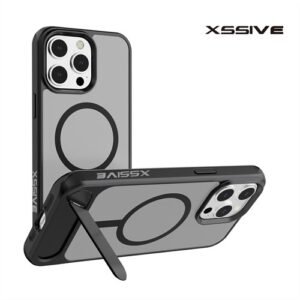 Coque arrière Xssive pour Magsafe avec STAND2 pour iPhone 15 – Noir