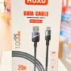Hoxo câble USB-Type C 20W de données en aluminium biseauté avec lumière LED + fil tressé 1M