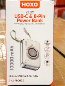 Batterie externe Hoxo avec câble USB-C-Lightning 10000mah 22.5w