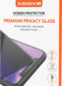 Verre trempé de confidentialité Xssive Gold Line 6D pour iPhone 17/16 Pro – Noir