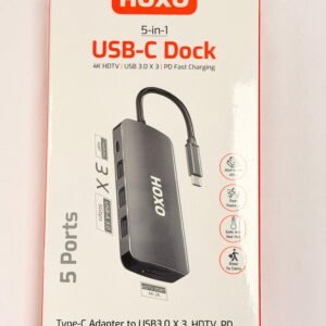 Adaptateur Type C Vers USB 3.0*3,HDTV,PD Hoxo 5en1