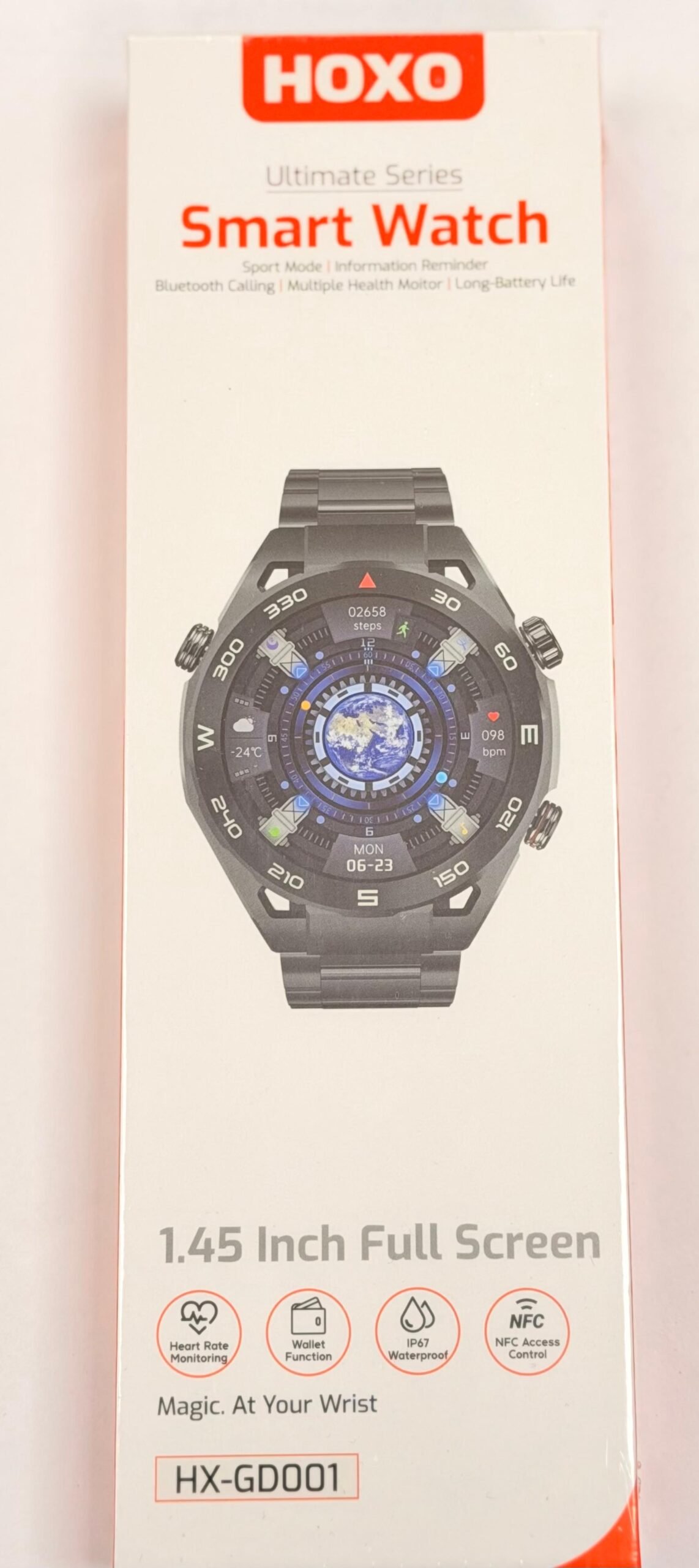 Hoxo Montre connectée Avec NFC 1.45 FHD Ecran