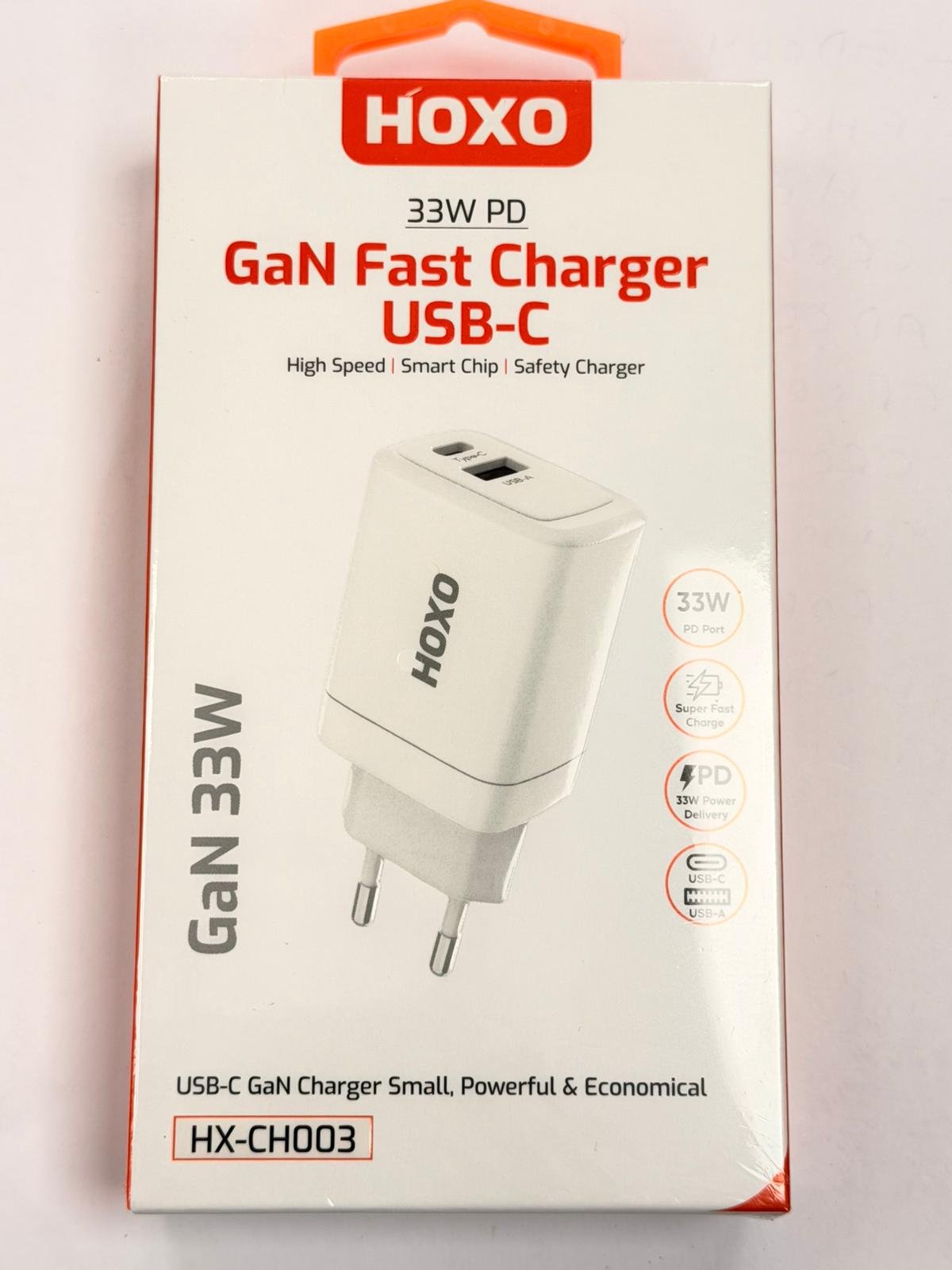 Rapide chargeur USB-C GaN 33w Hoxo