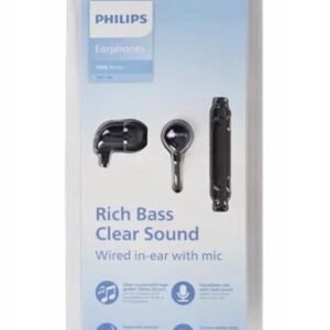 Écouteurs intra-auriculaires filaires Philips Rich Bass Clear Sound avec prise auxiliaire 3.5 MM avec micro, série 1000 Philips Noir