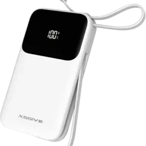 Batterie externe Xssive 30 W à charge rapide avec câble, 10 000 mAh, XSS-PB49W – Blanch
