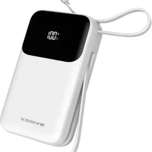 Batterie externe Xssive 30 W à charge rapide avec câble, 20 000 mAh, XSS-PB50W – Blanch